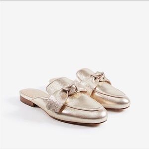 Ann Taylor Marisela Metallic Bow Loafer Slides